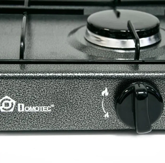 Газова настільна плита на 2 конфорки сіра Domotec MS-6662