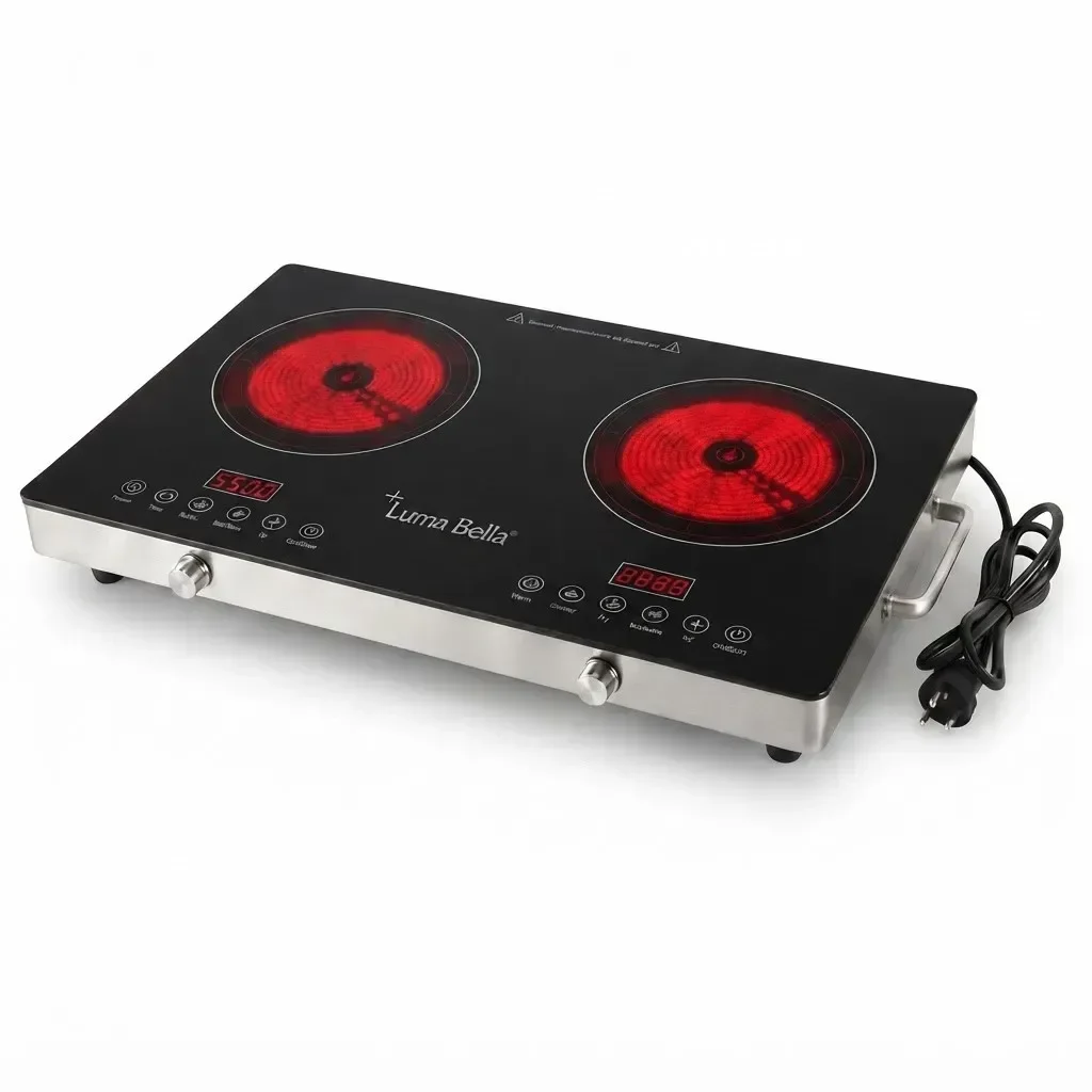 Електрична плита 7000W Luma Bella LB-57035 чорна настільна подвійна
