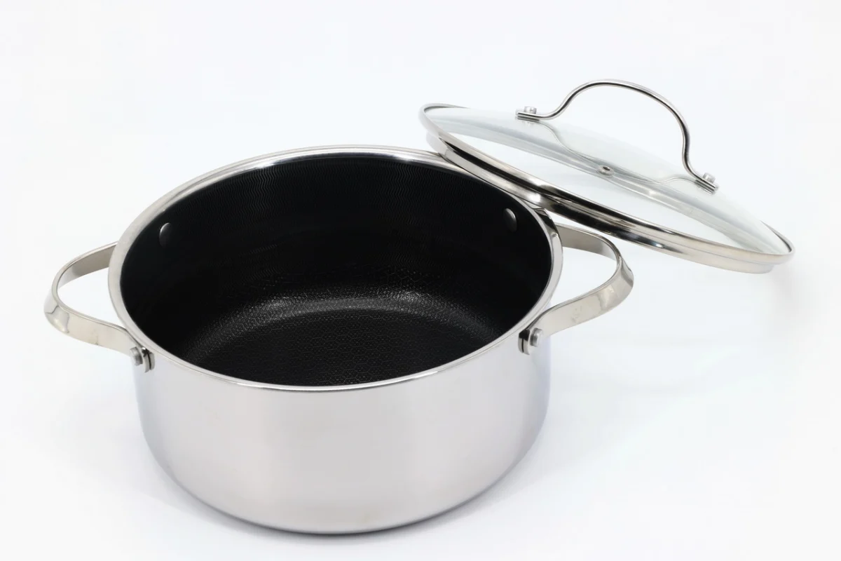 Каструля з керамічним покриттям стільник 22×10,5 см 3,9 л з кришкою