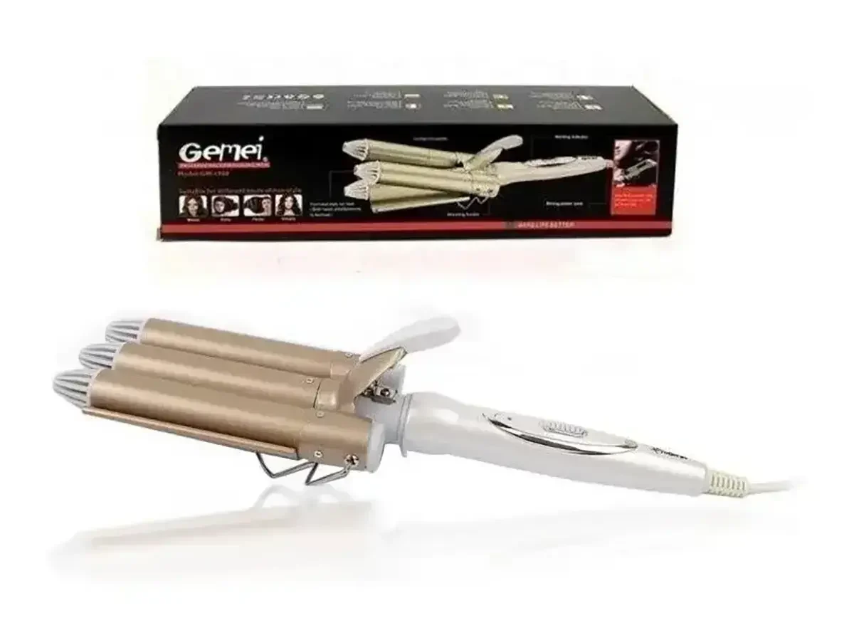 Плойка потрійна для волосся 24 мм 45 Вт Gemei GM-1988-9251