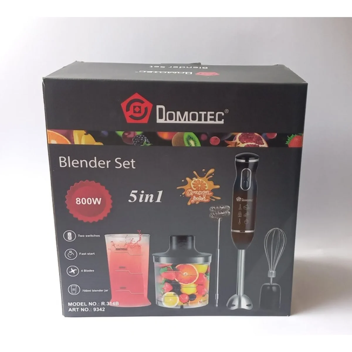Блендер занурювальний 5в1 800 Вт Domotec MS-314B